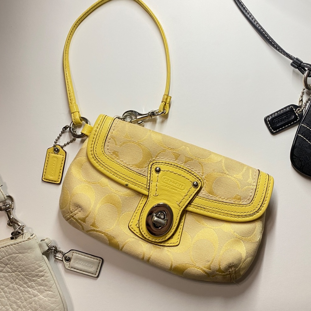 Coach Legacy Signature Canvas Capacity Flap Wristlet